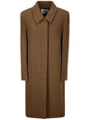 Low Classic Fluffy Wool Single Mac Coat In Brown