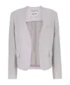 Low Classic Wool Blazer With Buttoned Cuffs And Flap Pockets In Gray