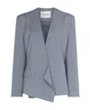 Low Classic Draped Collarless Blazer In Gray