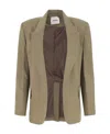 Low Classic Wool Blazer With Back Slit In Brown