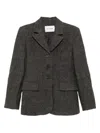 Low Classic Single-breasted Wool Blazer In Gray