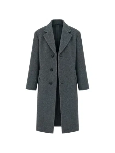 Low Classic Single-breasted Wool Coat In Red