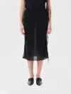 Low Classic See-throught Button Loop Midi Skirt