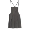 Low Classic Pleated Mini Dress In Gray