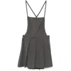 Low Classic Pleated Mini Dress In Grey