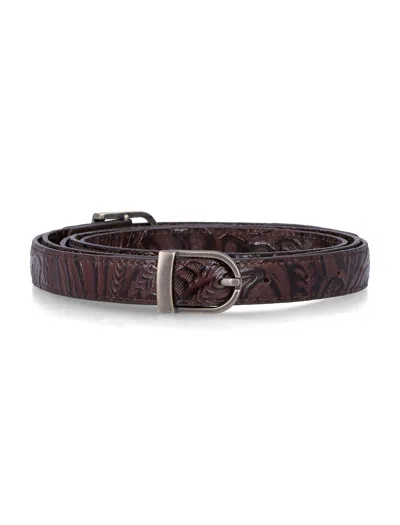 Low Classic Sleek Two-waand Buckle Belt - 2.8 Cm Height In Brown