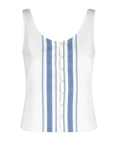 Low Classic Sleeveless Top In Blue