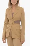 Low Classic Slim Fit Sleek Blazer With Cut-out Detail In Beige