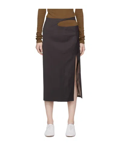 Low Classic Split Hollow Skirt In Black