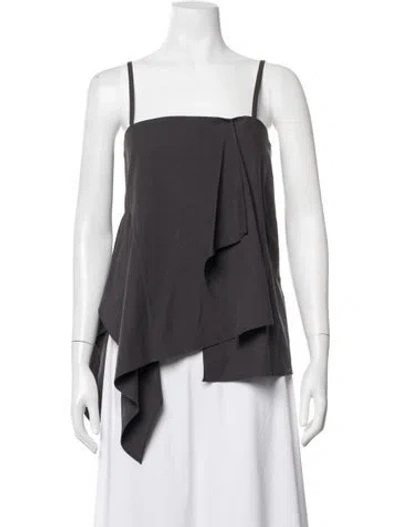 Pre-owned Low Classic Square Neckline Sleeveless Top In Grey
