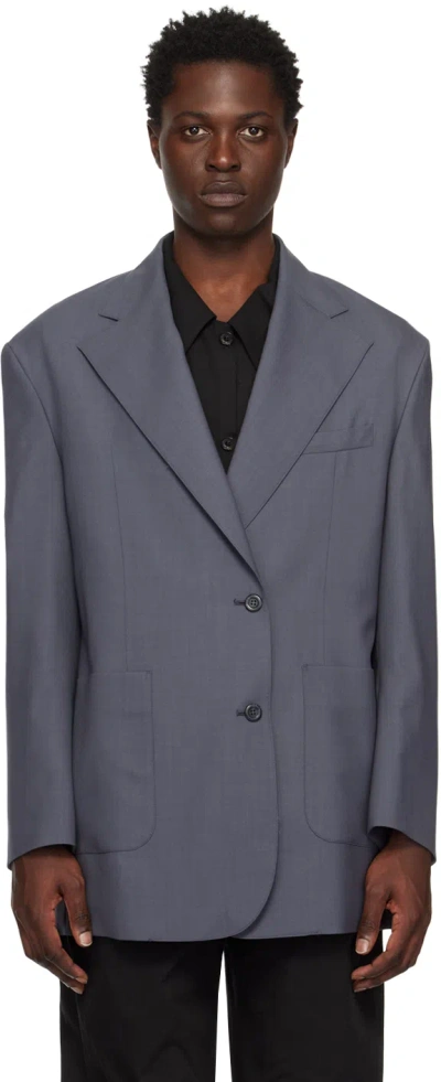 Low Classic Ssense Exclusive Gray Blazer In Asphalt