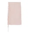 Low Classic See-through Button-loop Midi Skirt In Pink