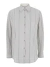 Low Classic Stripe Shirt With Button-down Front In Blu