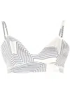 Low Classic Stripe-pattern Sports Bra In Weiss