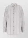 Low Classic Striped Collared Neck Long Sleeves Top