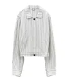 Low Classic Striped Jacket In White