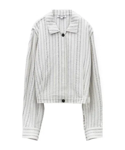 Low Classic Striped Jacket In White