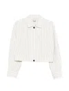 Low Classic Striped Jacket In White
