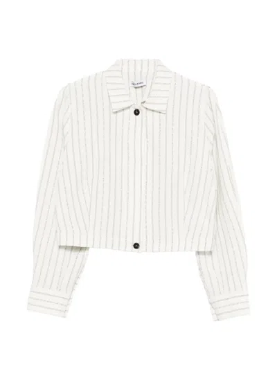 Low Classic Striped Jacket In White