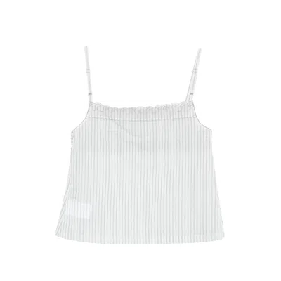 Low Classic Striped Lace Top In Multi