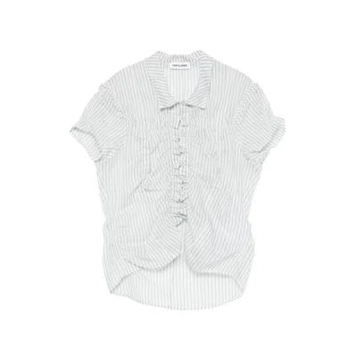 Low Classic Striped Ruffled Shirt In Multi