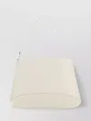 Low Classic Structured Leather Shoulder Bag In Cream