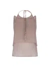 Low Classic See-through Button Loop Top In Pink