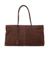 Low Classic Suede Tote Bag In Brown