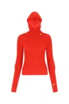 Low Classic Ribbed-knit Jumper And Balaclava Set In Red