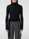 Low Classic Black Long Sleeve Half-neck Wrap Top In Black