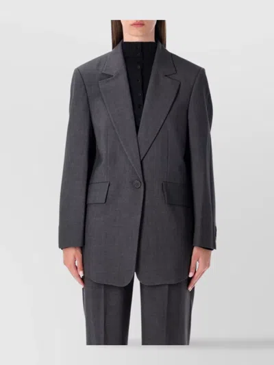Low Classic Tailored Blazer Asymmetric Hemline In Black