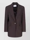 Low Classic Tailored Blazer With Notch Lapel And Pockets In Brown