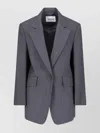 Low Classic Tailored Blazer With Notch Lapel And Pockets In Gray