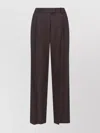 Low Classic Tailored Trousers With Pockets And Loops In Brown