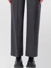 Low Classic Tailored Wool Blend Trousers Belted In Gray