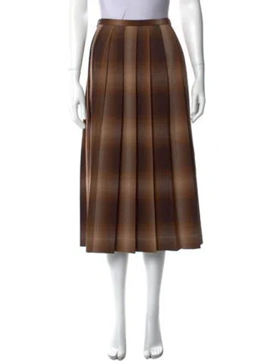 Pre-owned Low Classic Tie-dye Print Midi Length Skirt In Brown
