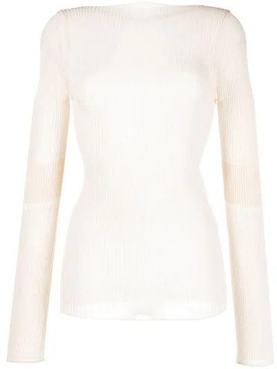 Low Classic Transparent Yarn Boat-neck Knit Clothing