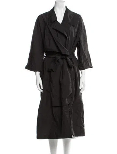 Pre-owned Low Classic Trench Coat In Black