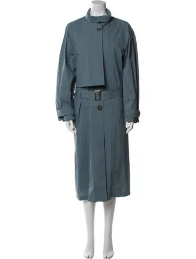 Pre-owned Low Classic Trench Coat In Blue