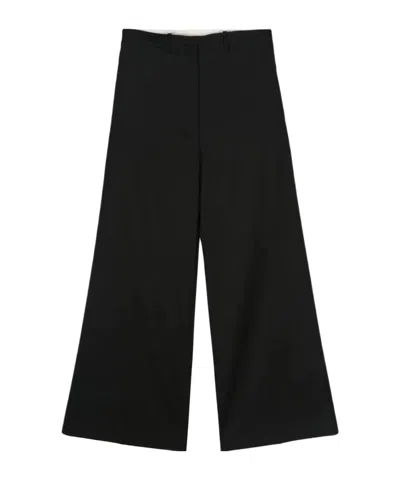 LOW CLASSIC TWILL WIDE-LEG TROUSERS