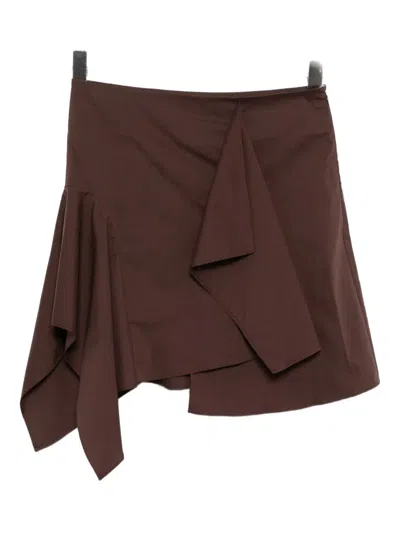 Low Classic Unbalance Drape Mini Skirt