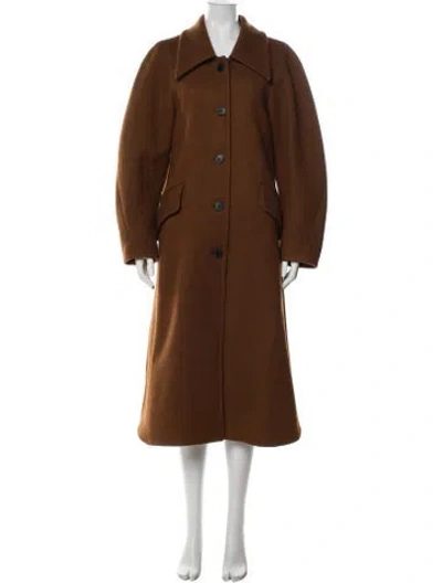 Pre-owned Low Classic Virgin Wool Coat In Brown