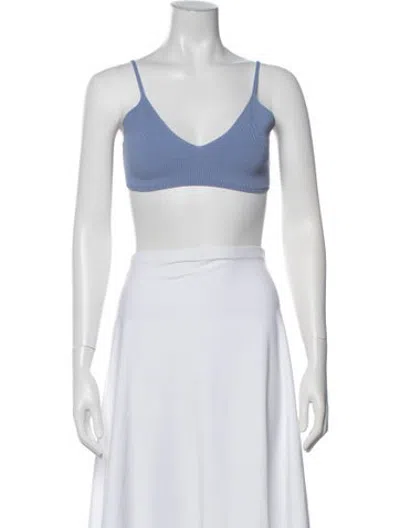 Pre-owned Low Classic V-neck Sleeveless Sports Bra In White