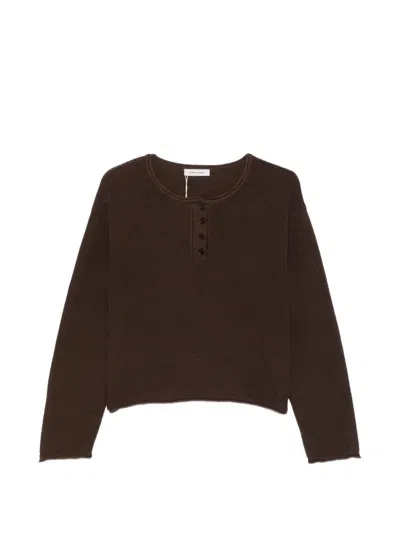 Low Classic V-neck Sweater In Brown