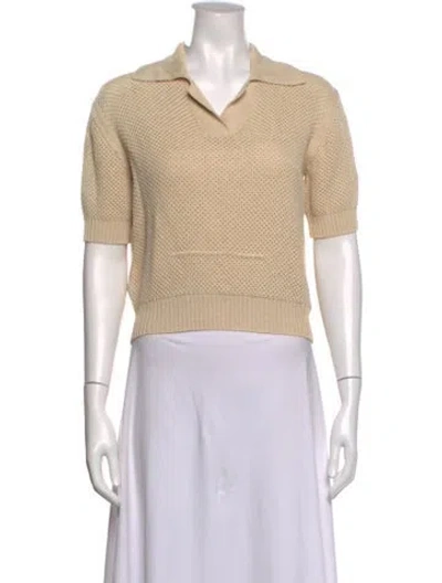 Pre-owned Low Classic V-neck Sweater In Neutrals