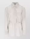 Low Classic White Shirt With Classic Collar And Rear Strap In Tech Fabric Woman