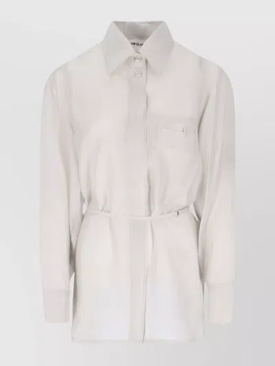 LOW CLASSIC WAIST TIE CHEST POCKET COLLAR SLEEVES