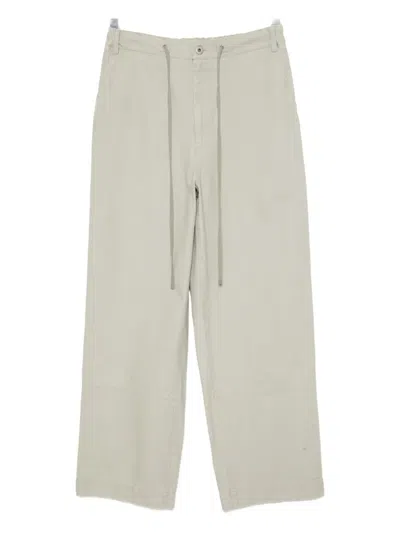 Low Classic Washed Cotton Pants In Gray