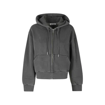 Low Classic Washed Zip-up Hoodie In Gray