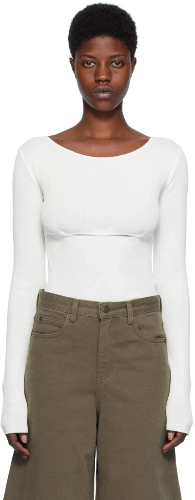 Low Classic White Cutout Sweater